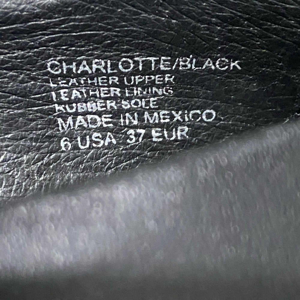 Charleston Shoe Co. Charlotte Black Satin Bow Leather Flats Size 6 New - Picture 9 of 14